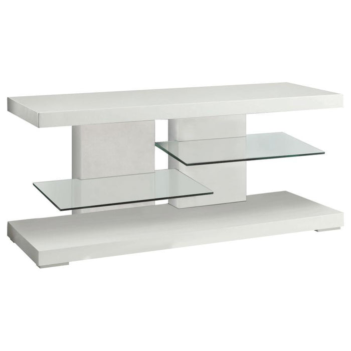 Living Room : Tv Consoles - 2-shelf Tv Console Glossy White