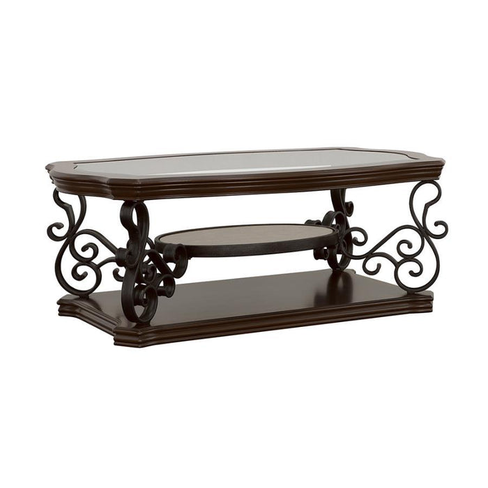 Traditional Occasional Tables - Sir Rawlinson Coffee Table Deep Merlot And Clear