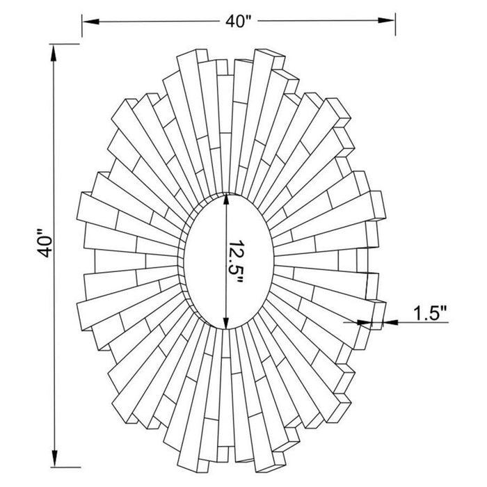 Sunburst Circular Mirror Silver