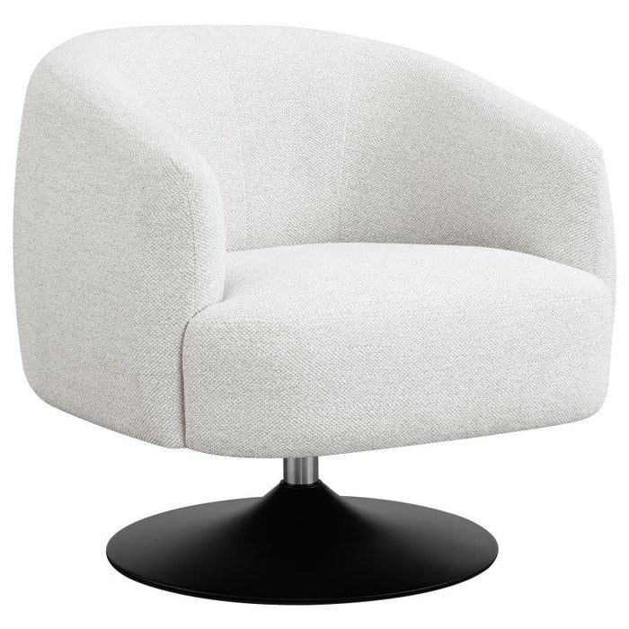 Dave - Upholstered Swivel Accent Chair - Beige And Matte Black