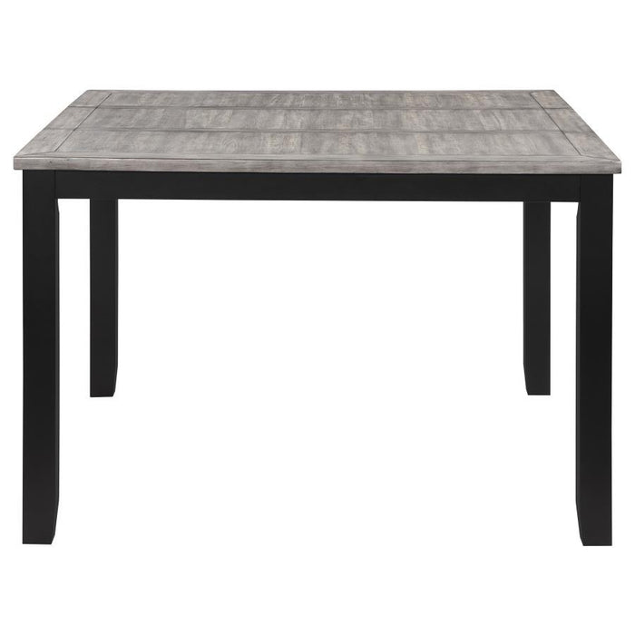 Elodie - 5 Piece Counter Height Dining Table Set With Extension Leaf - Gray And Black