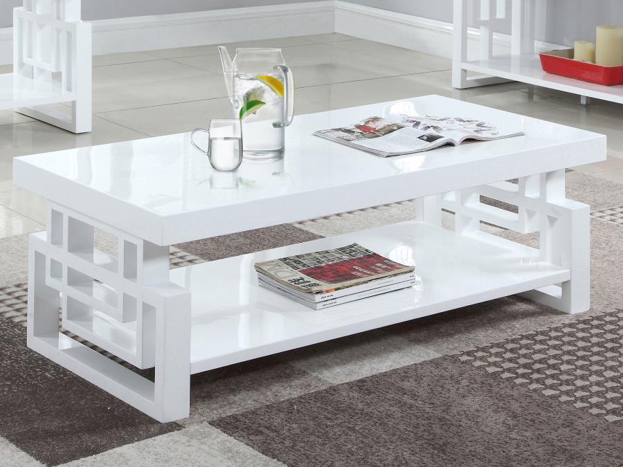 Rectangular Coffee Table High Glossy White