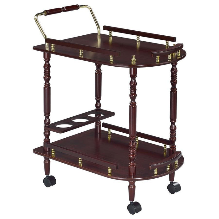 Rec Room: Serving Carts - 2-tier Serving Cart Merlot And Brass