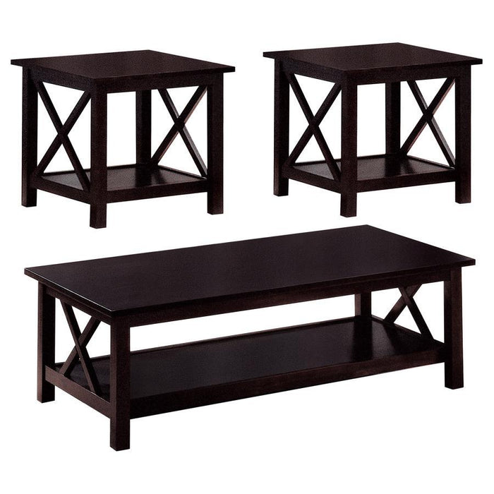 Living Room : Occasional Sets - 3-piece Occasional Table Set Deep Merlot