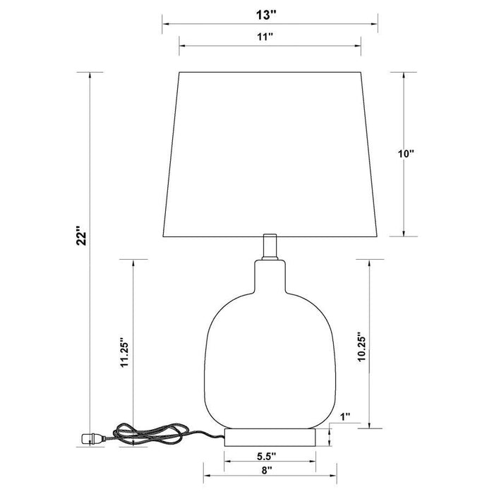 White - Empire Table Lamp Beige And Clear