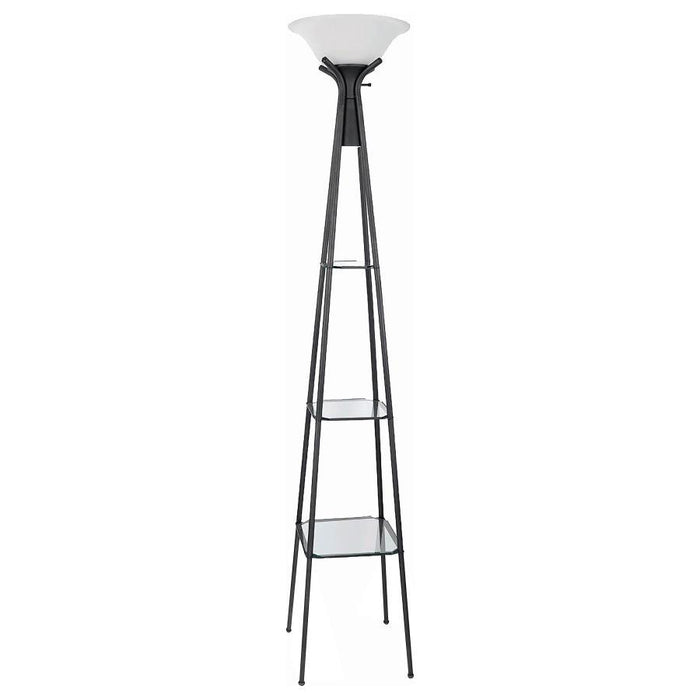 Versatile Shelf Tower Floor Lamp Charcoal Black